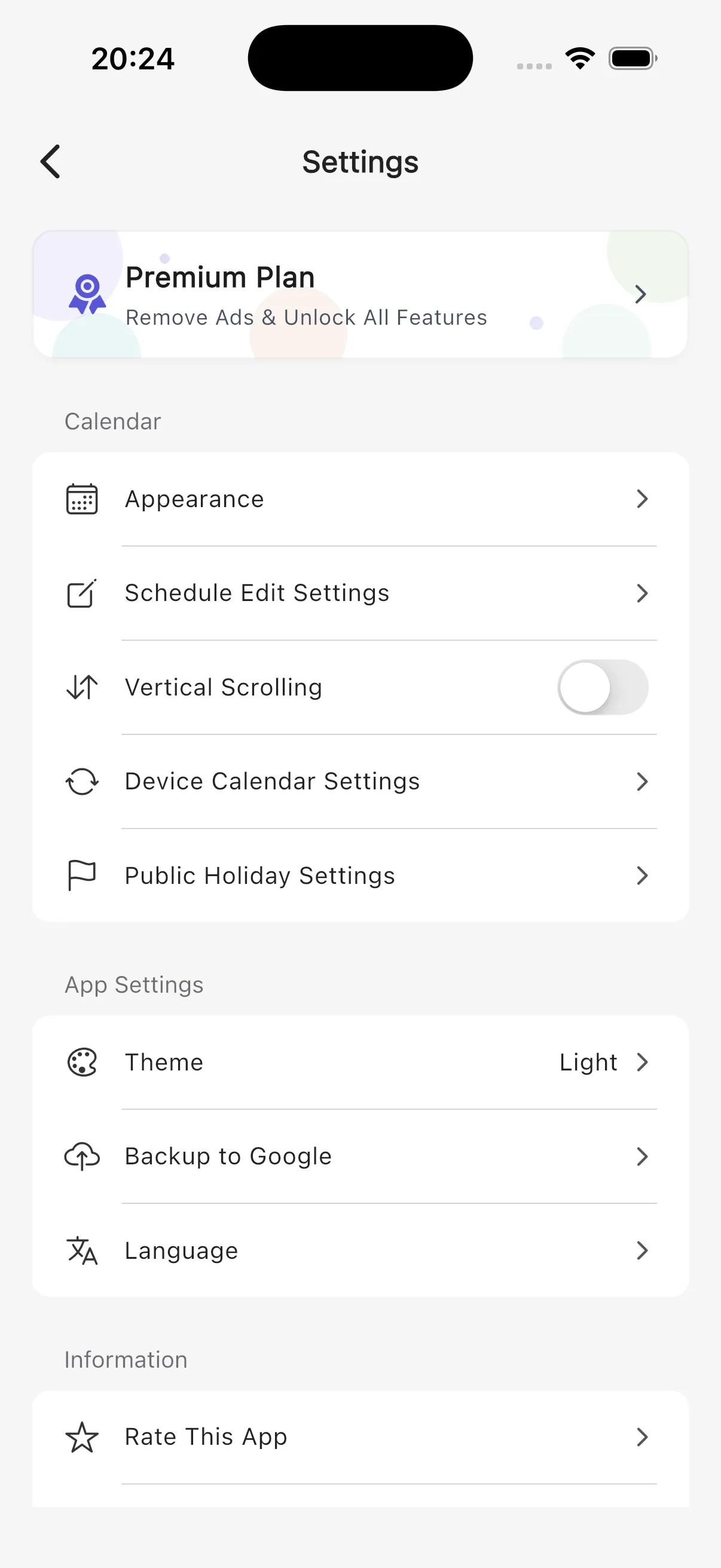 Open "Appearance" from Settings