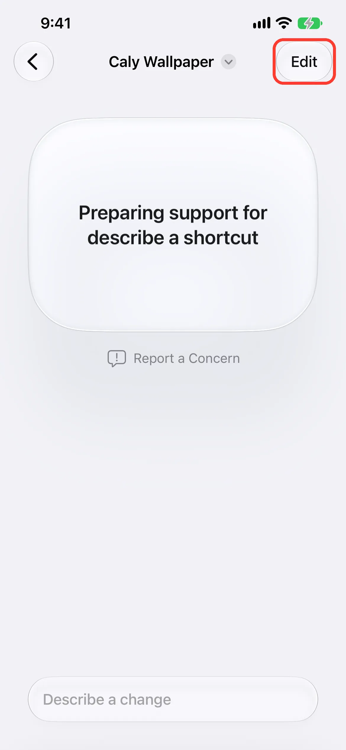 Tap Edit at the top right