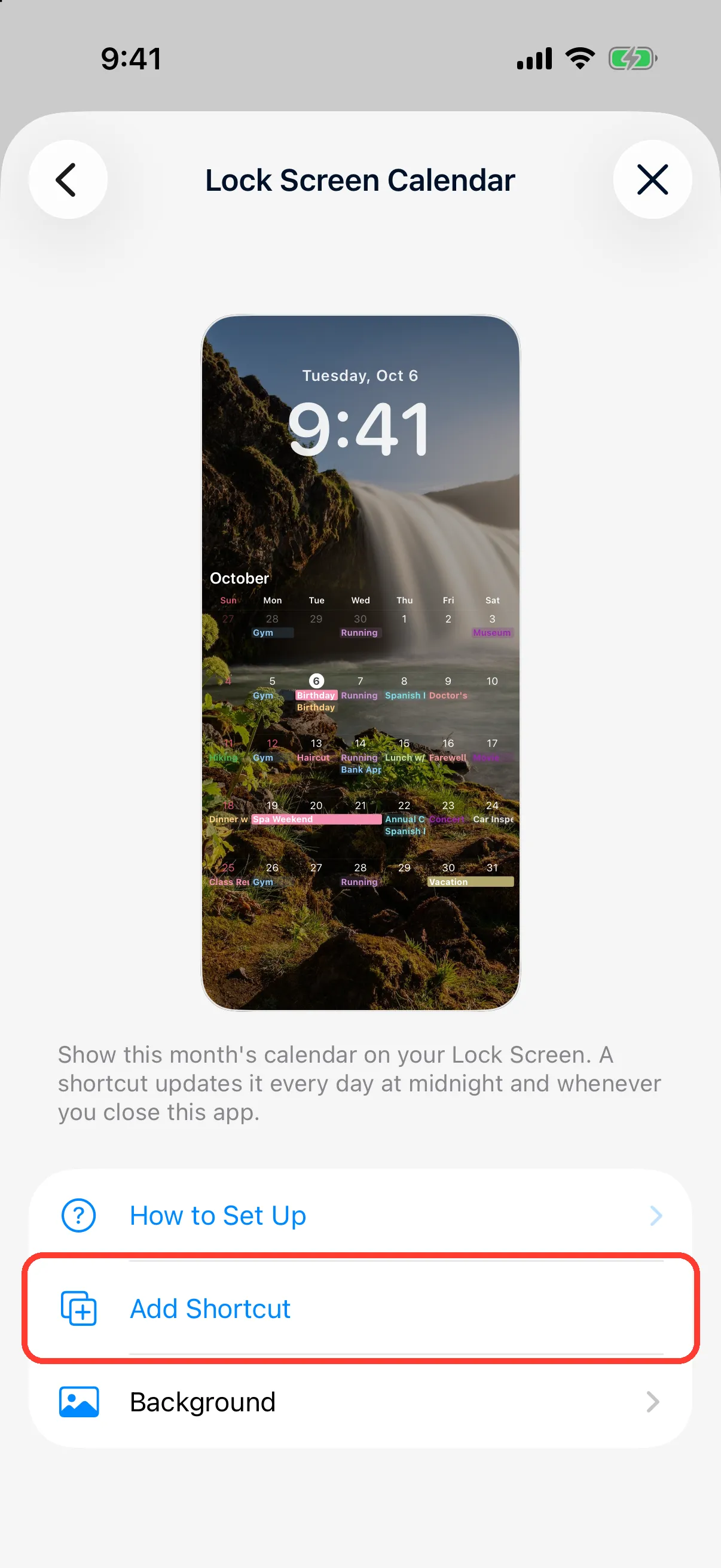 Tap Add Shortcut