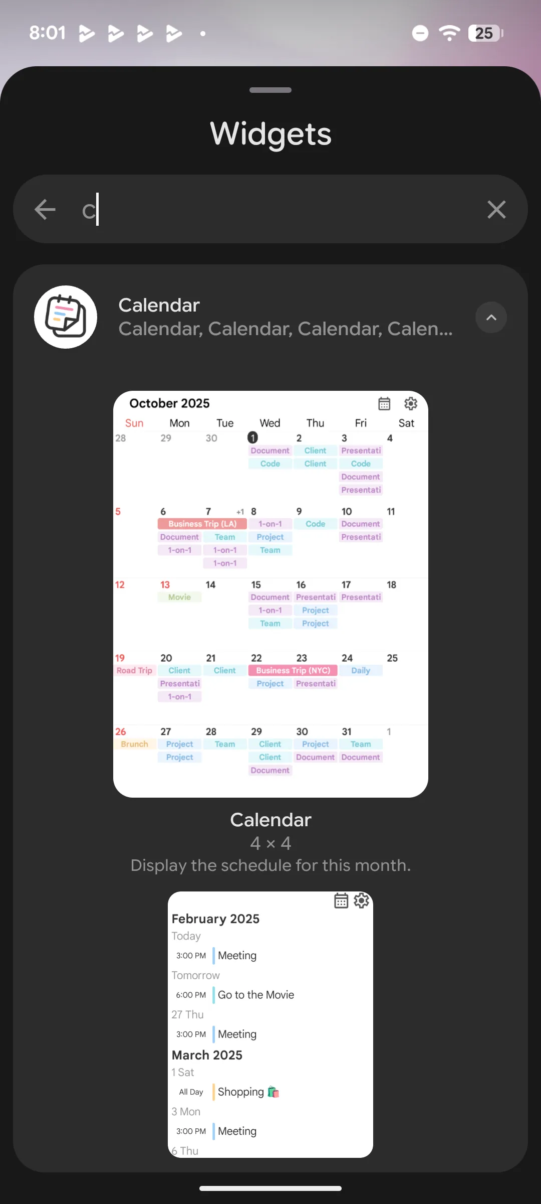 Choose your preferred widget and place it