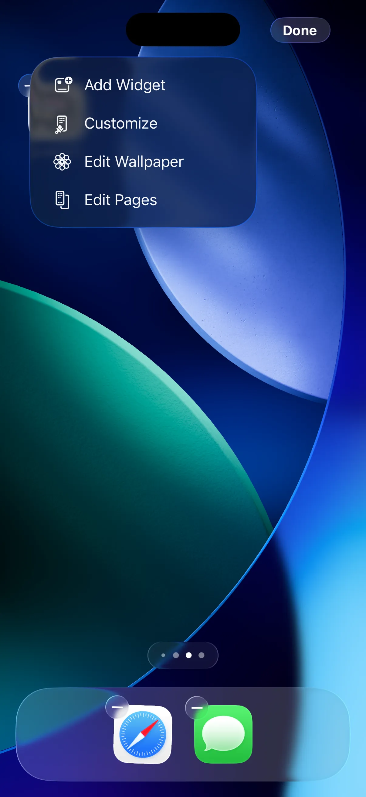 Tap "Edit" and select "Add Widget"