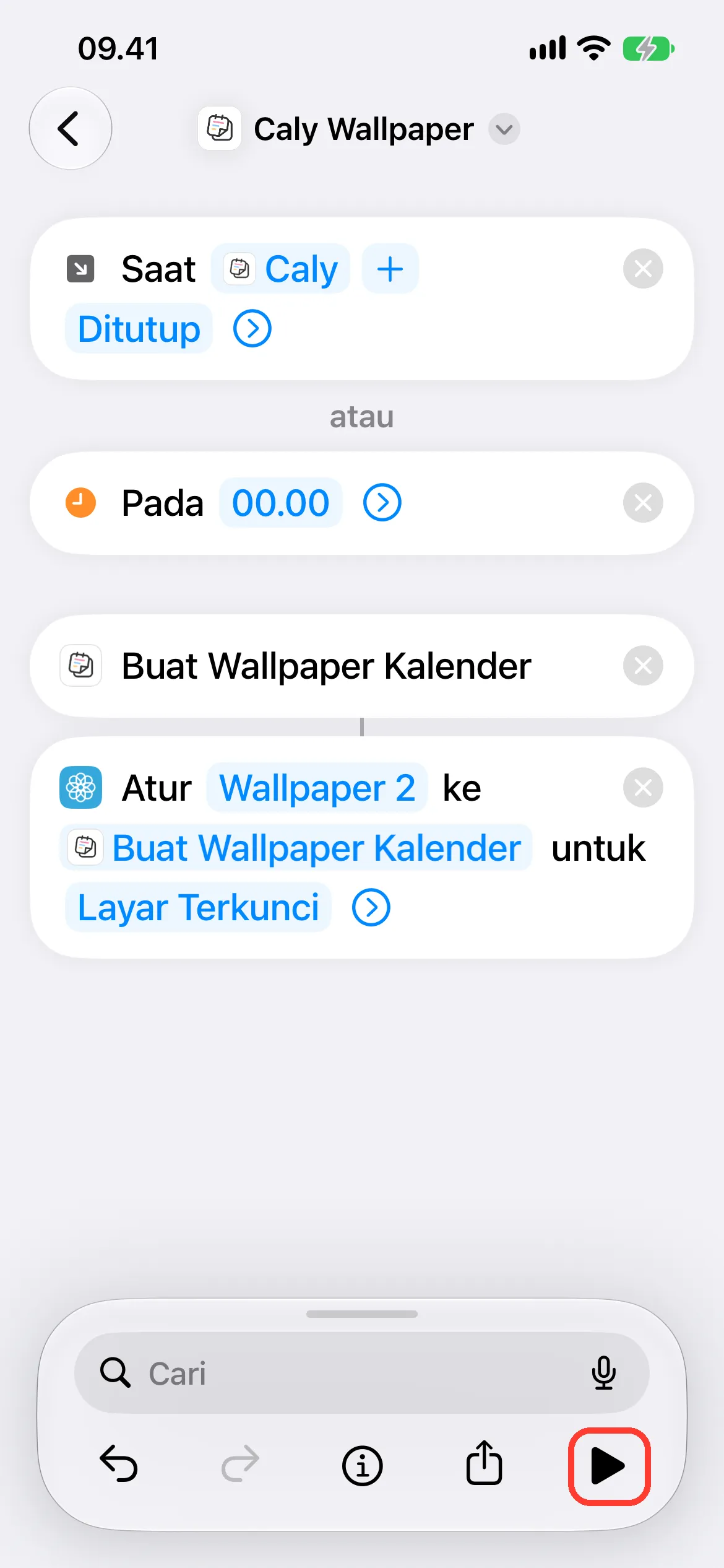 Jalankan sekali