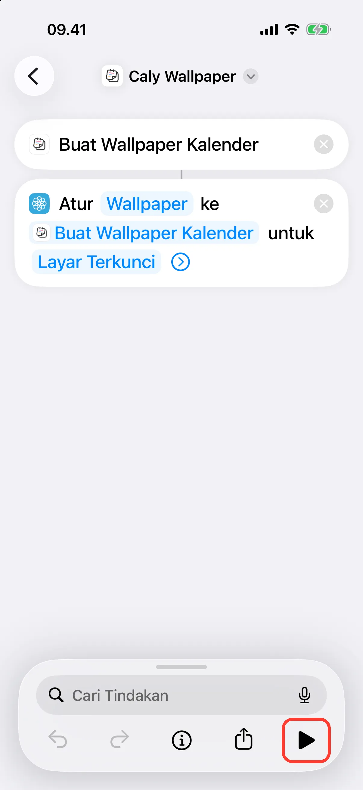 Jalankan sekali
